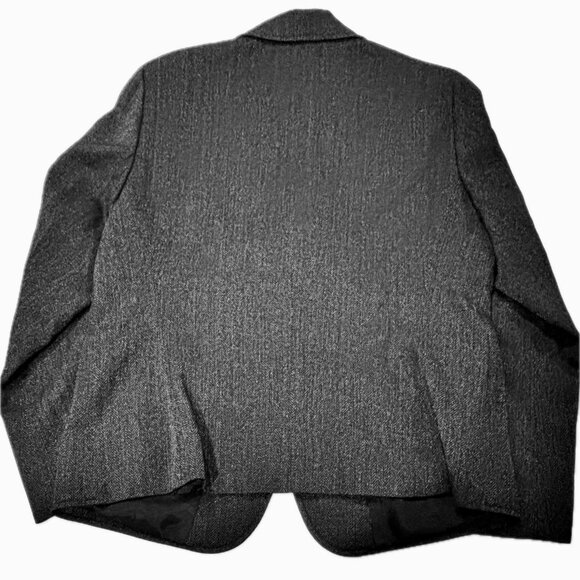 LAFAYETTE 148 Classic 2 Button Charcoal Herringbone Blazer Flap Pockets Wm Sz 16 - Picture 8 of 14